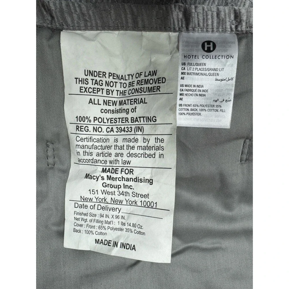 Hotel Collection Glint 3-Piece Full / Queen Coverlet Set  , Silver $430